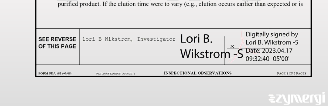 Lori B. Wikstrom FDA Investigator