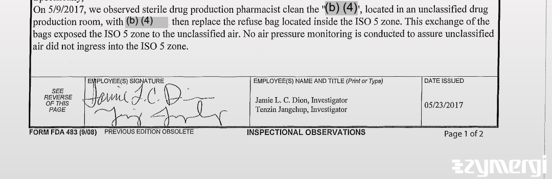 Jamie L. Dion FDA Investigator Tenzin Jangchup FDA Investigator 