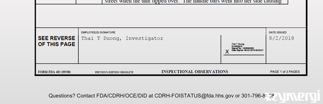 Thai T. Duong FDA Investigator 