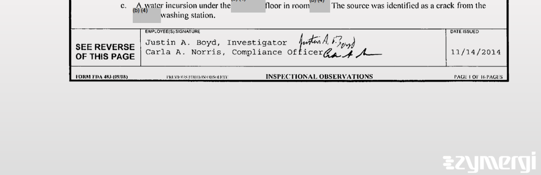 Justin A. Boyd FDA Investigator Carla A. Norris FDA Investigator 