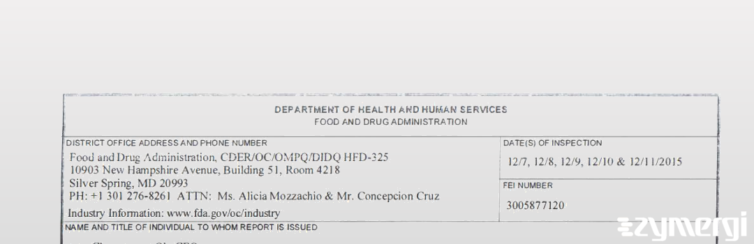 FDANews 483 Yonsung Fine Chemicals Co., Ltd. Dec 11 2015 top