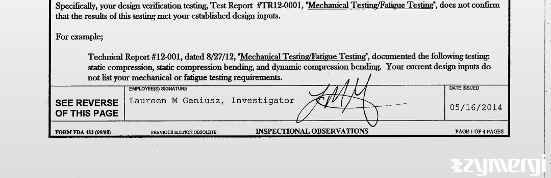 Laureen M. Geniusz FDA Investigator 