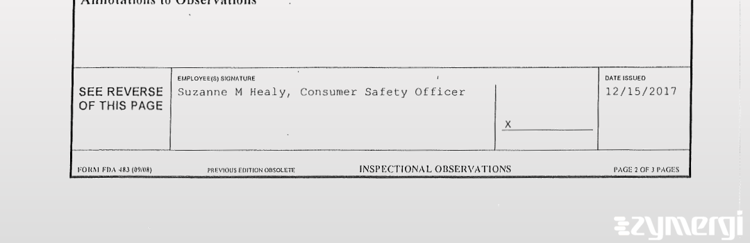 Suzanne M. Healy FDA Investigator 