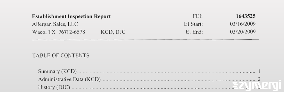 FDANews EIR Allergan Sales LLC Mar 20 2009 top