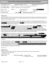 FDA EIR Cambridge Brands, Cambridge | January 2014