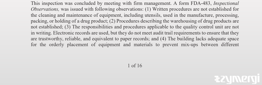 Sony Mathews FDA Investigator