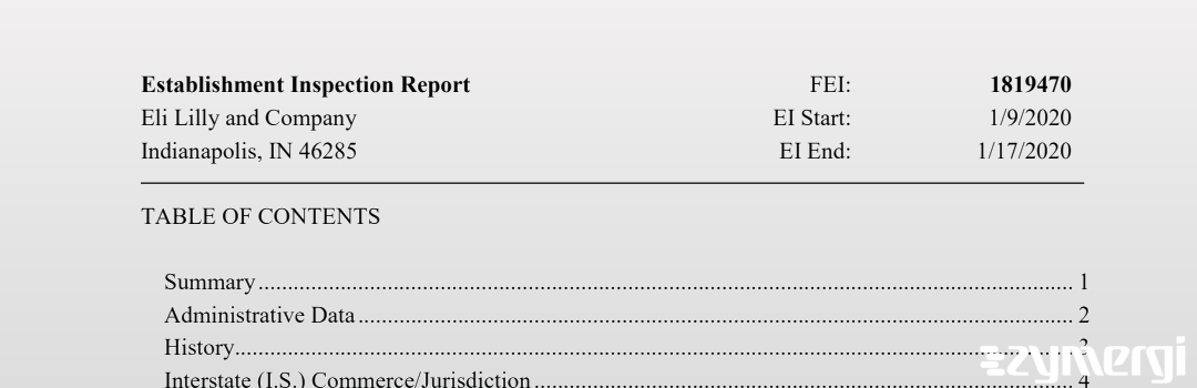 FDANews EIR Eli Lilly And Company Jan 17 2020 top