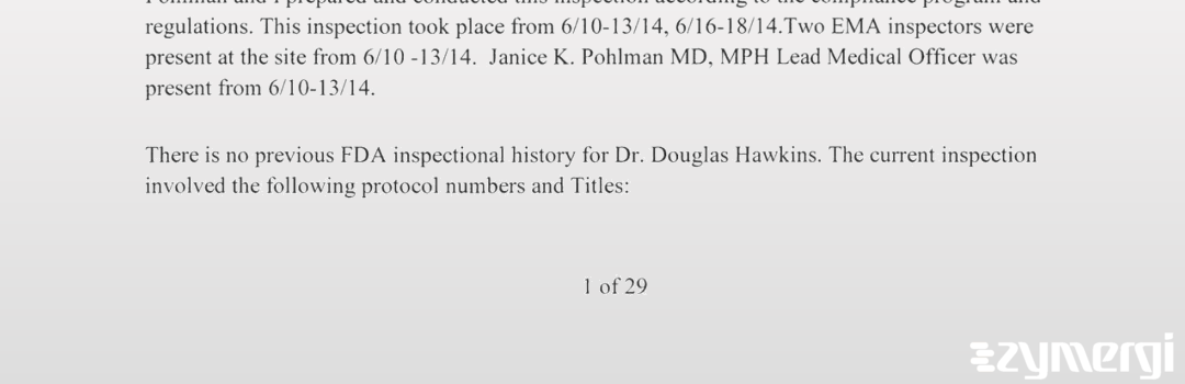 Sunitha K. Rajaram FDA Investigator 