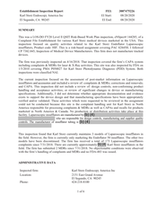 FDAzilla FDA EIR Karl Storz Endoscopy, El Segundo | August 2020