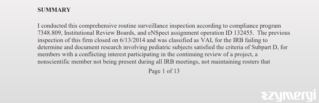 Julian C. Hanson FDA Investigator