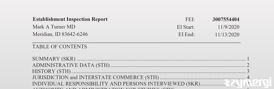 FDANews EIR Mark A Turner MD Nov 13 2020 top