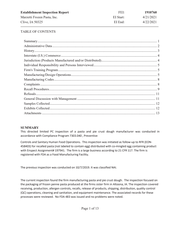 FDAzilla FDA EIR Marzetti Frozen Pasta, Clive | April 2021