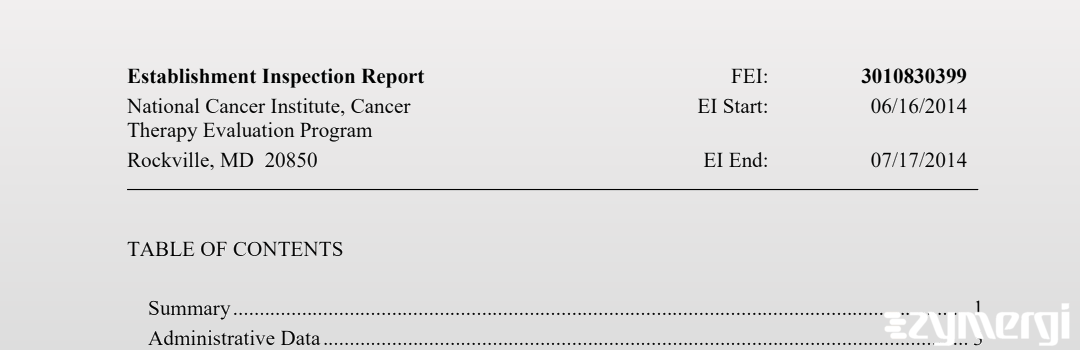 FDANews EIR National Cancer Institute, Cancer Therapy Evaluation Program Jul 17 2014 top