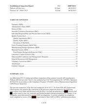 FDAzilla FDA EIR Patheon API Services, Florence | August 2015