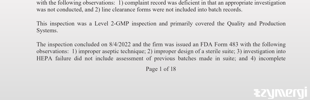 Thomas R. Withers FDA Investigator Claire M. Minden FDA Investigator