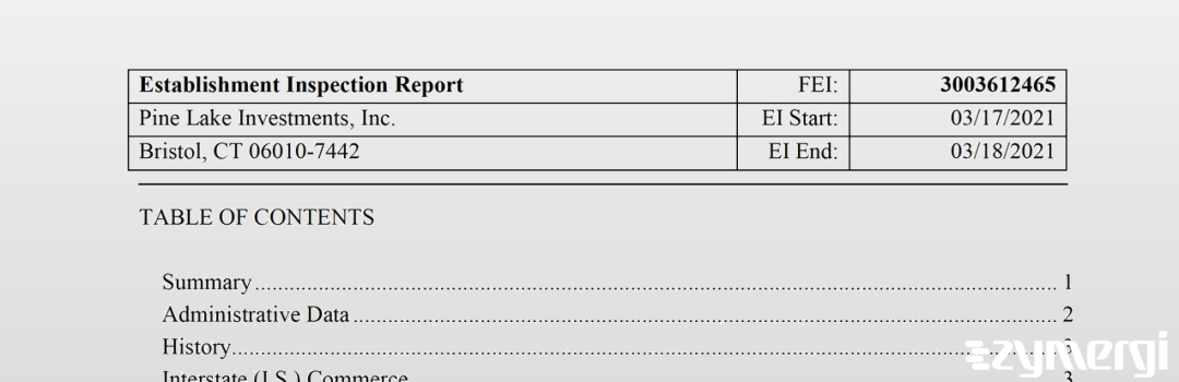 FDANews EIR Pine Lake Investments, Inc. Mar 18 2021 top