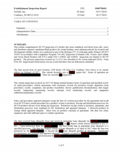 FDAzilla FDA EIR SciSafe, Cranbury | October 2018