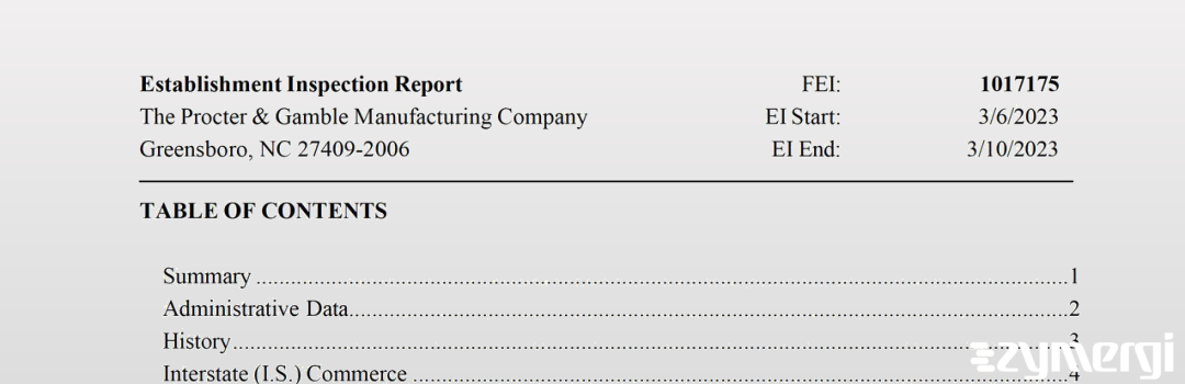 FDANews EIR The Procter & Gamble Manufacturing Company Mar 10 2023 top