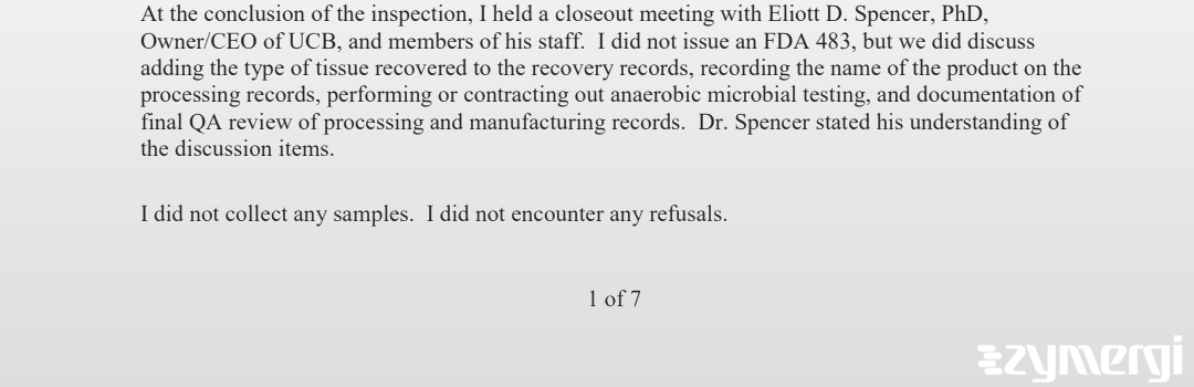 Marion W. Nadeau FDA Investigator 