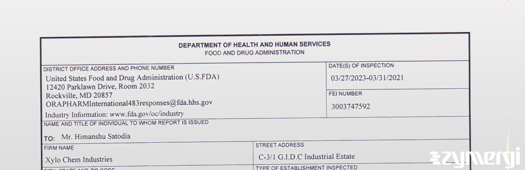 FDANews EIR Xylo Chem Industries Mar 31 2023 top